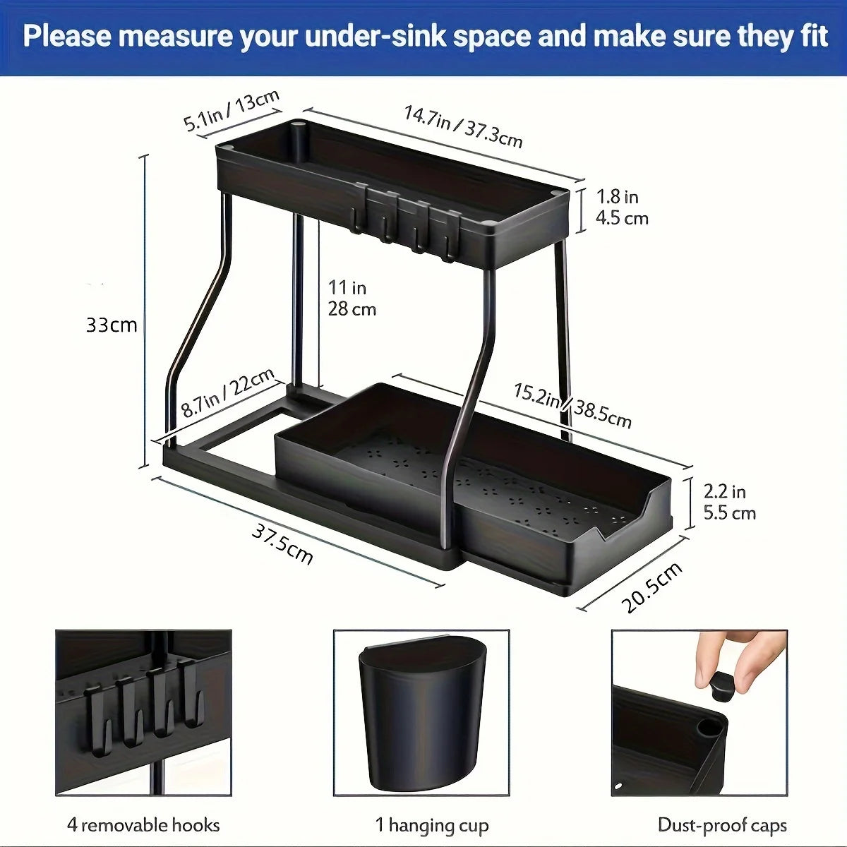 2-Tier Under Sink Expandable Organizer